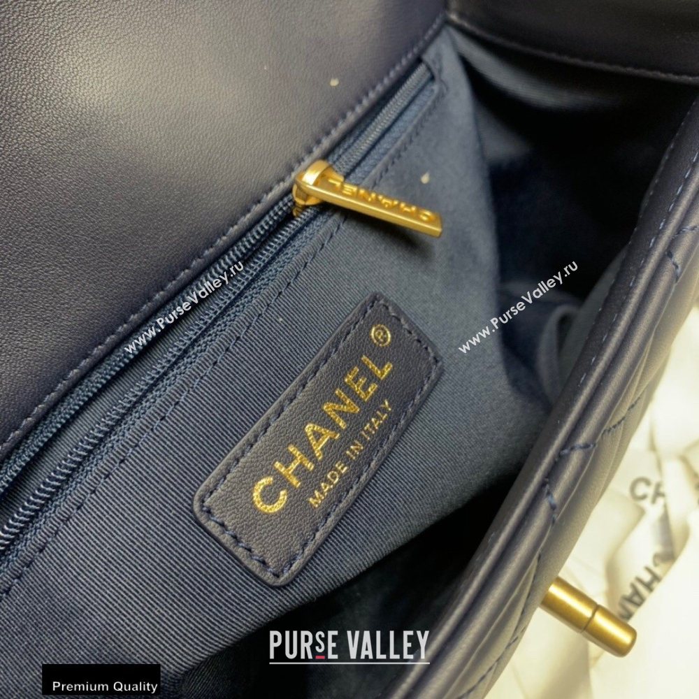 Chanel Lambskin Vintage Large Flap Bag Navy Blue 2020 (jiyuan-20112601)