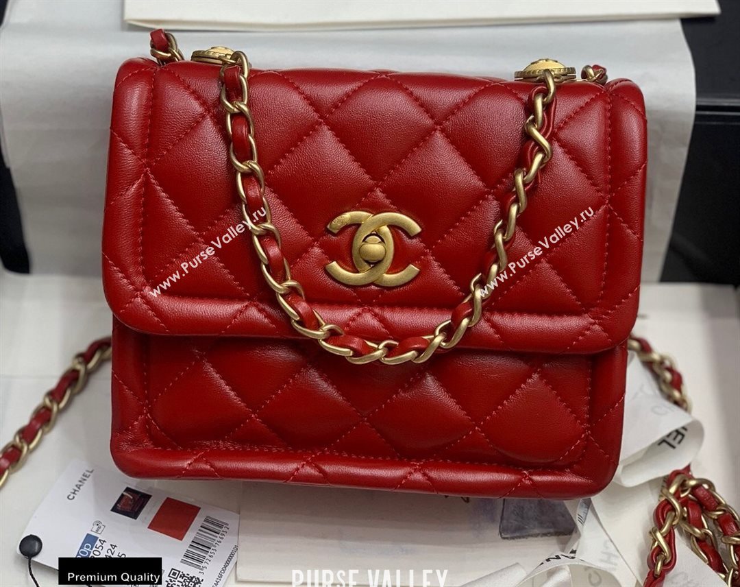 Chanel Lambskin Vintage Small Flap Bag Red 2020 (jiyuan-20112606)