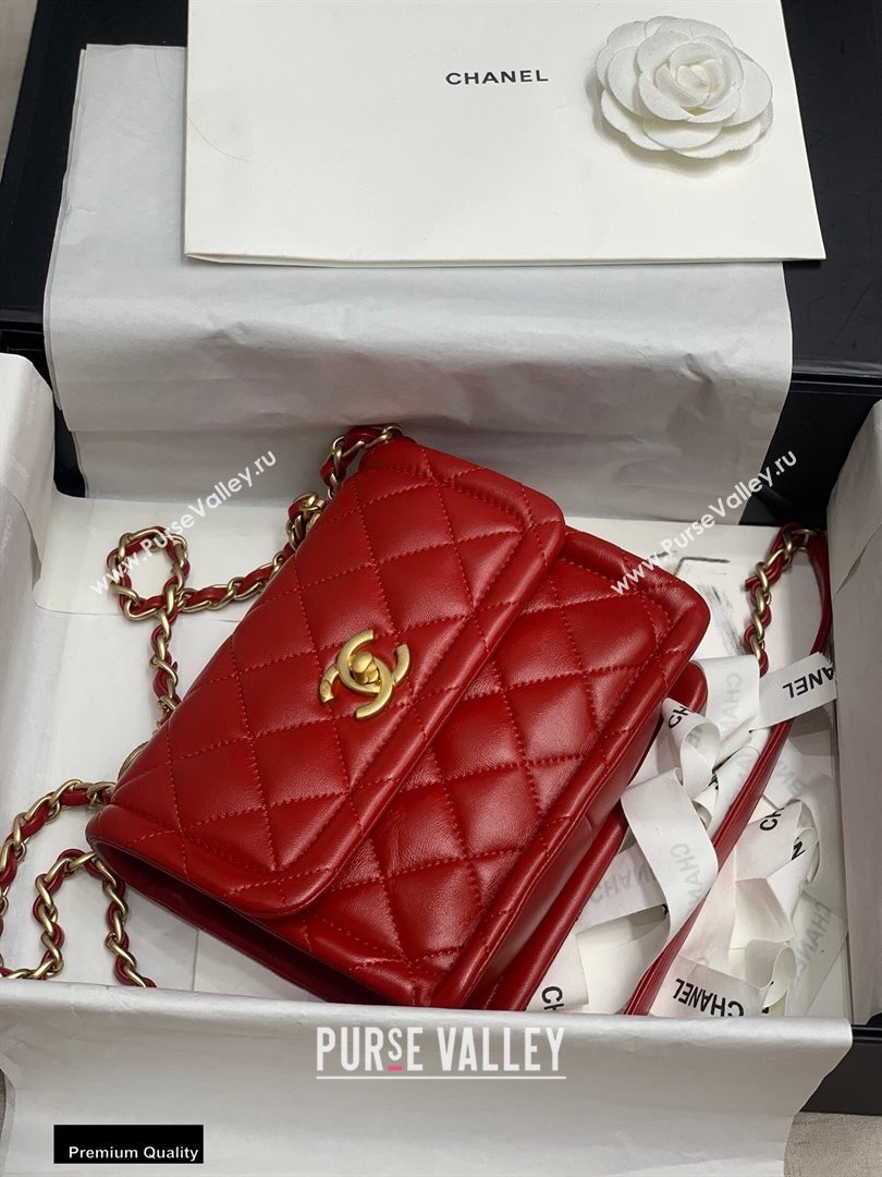 Chanel Lambskin Vintage Small Flap Bag Red 2020 (jiyuan-20112606)