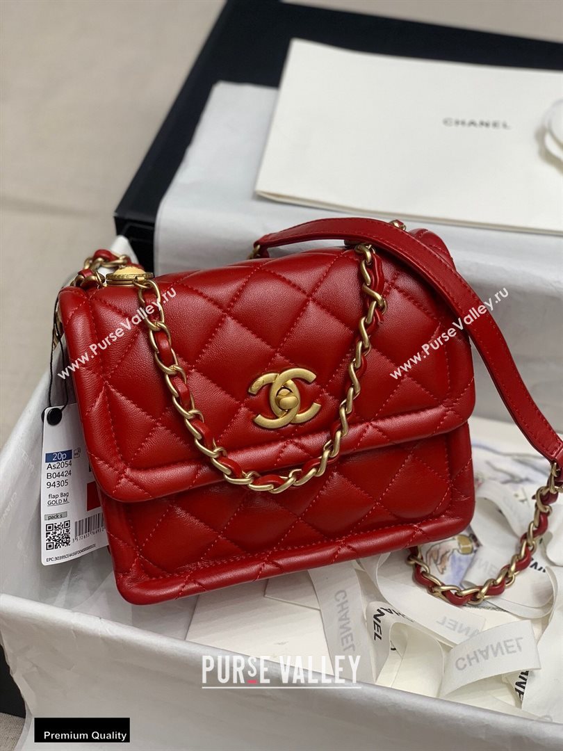 Chanel Lambskin Vintage Small Flap Bag Red 2020 (jiyuan-20112606)