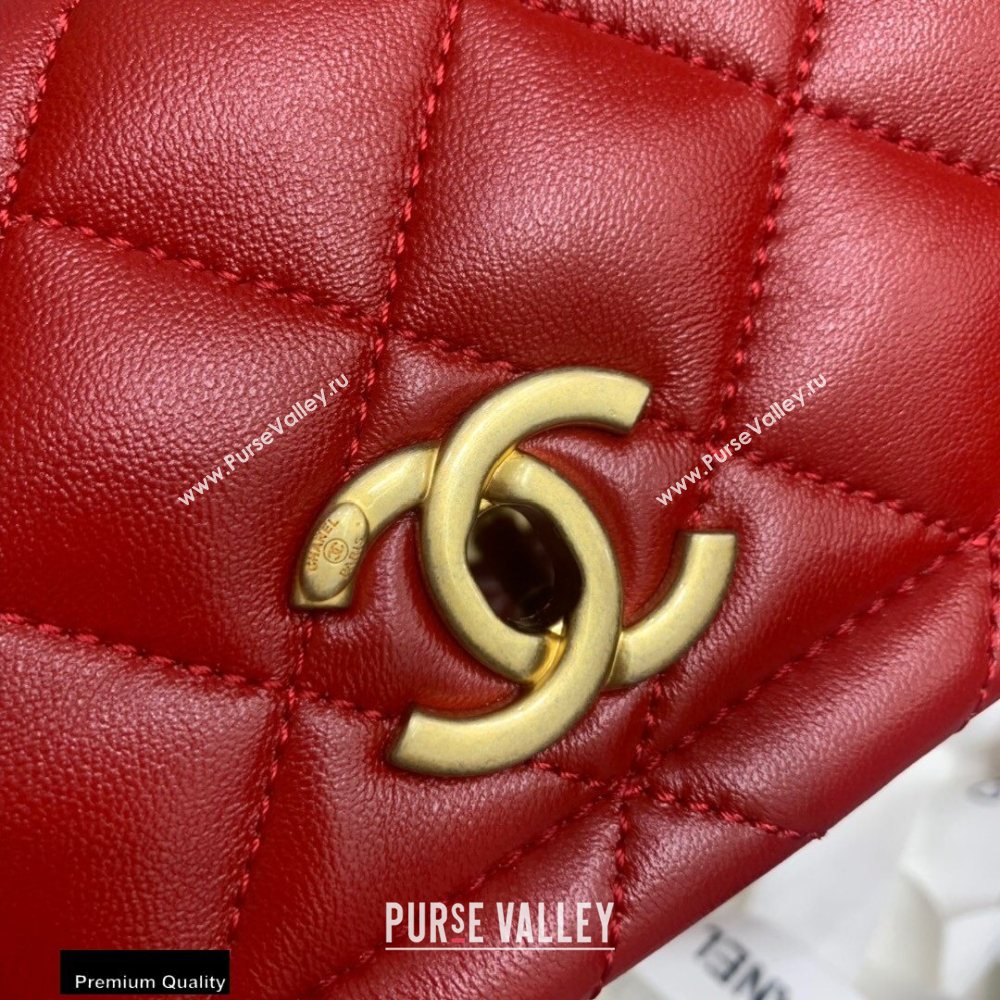 Chanel Lambskin Vintage Small Flap Bag Red 2020 (jiyuan-20112606)