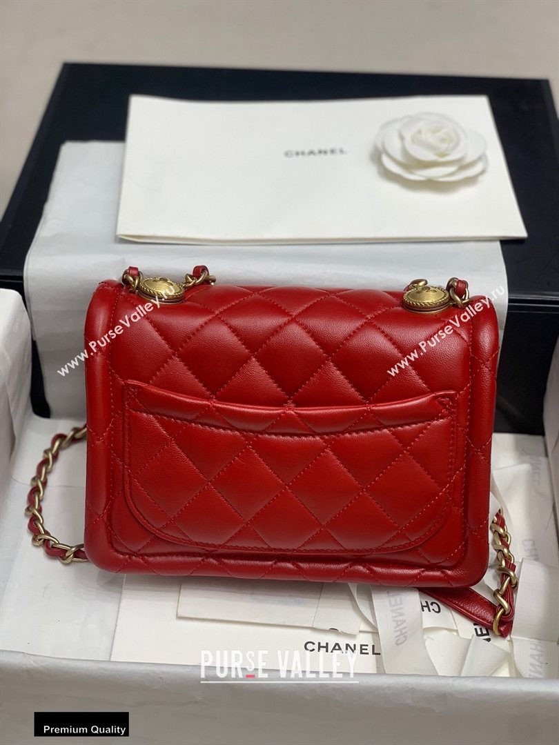 Chanel Lambskin Vintage Medium Flap Bag Red 2020 (jiyuan-20112605)