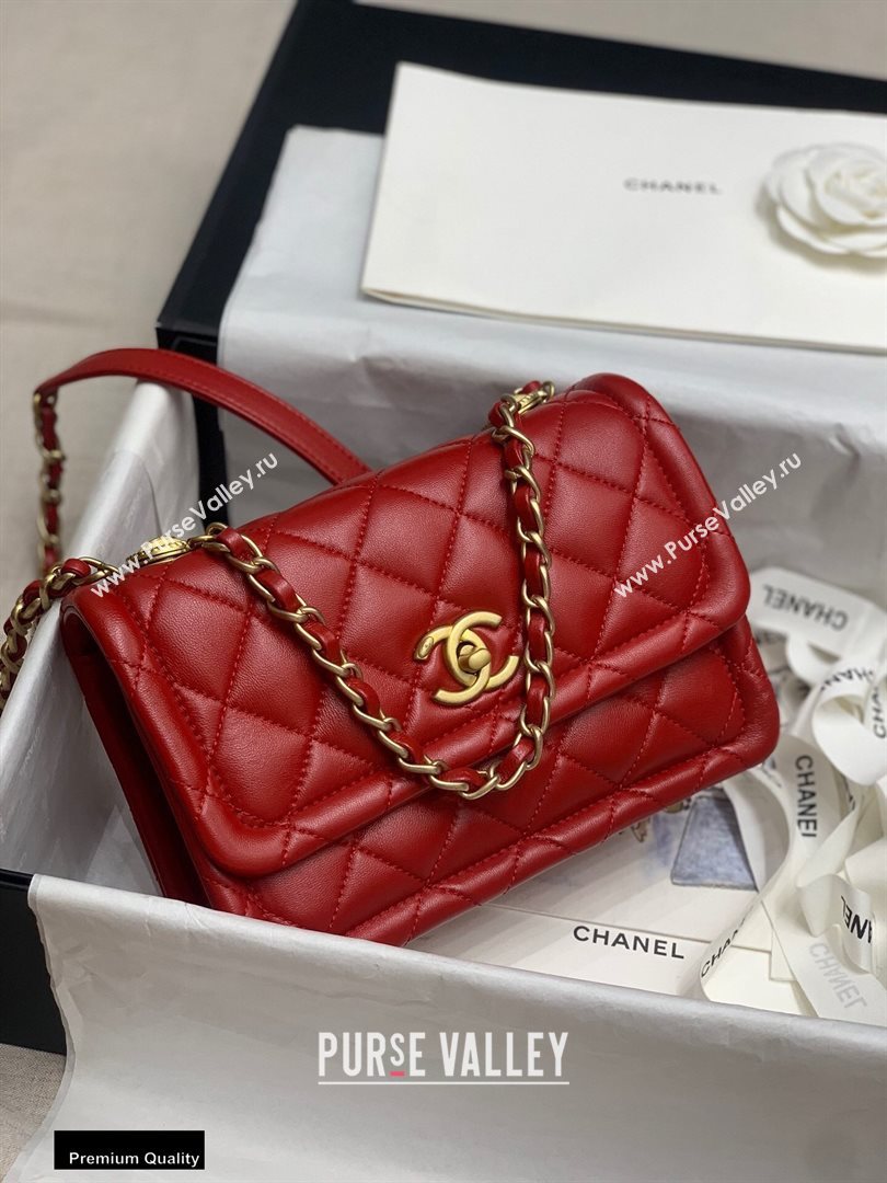 Chanel Lambskin Vintage Medium Flap Bag Red 2020 (jiyuan-20112605)