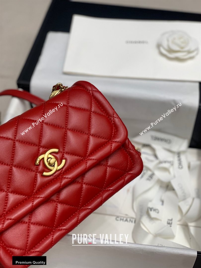 Chanel Lambskin Vintage Medium Flap Bag Red 2020 (jiyuan-20112605)