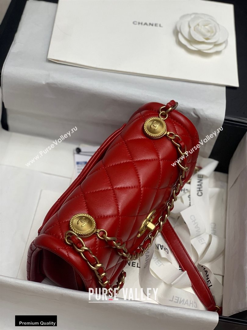 Chanel Lambskin Vintage Medium Flap Bag Red 2020 (jiyuan-20112605)