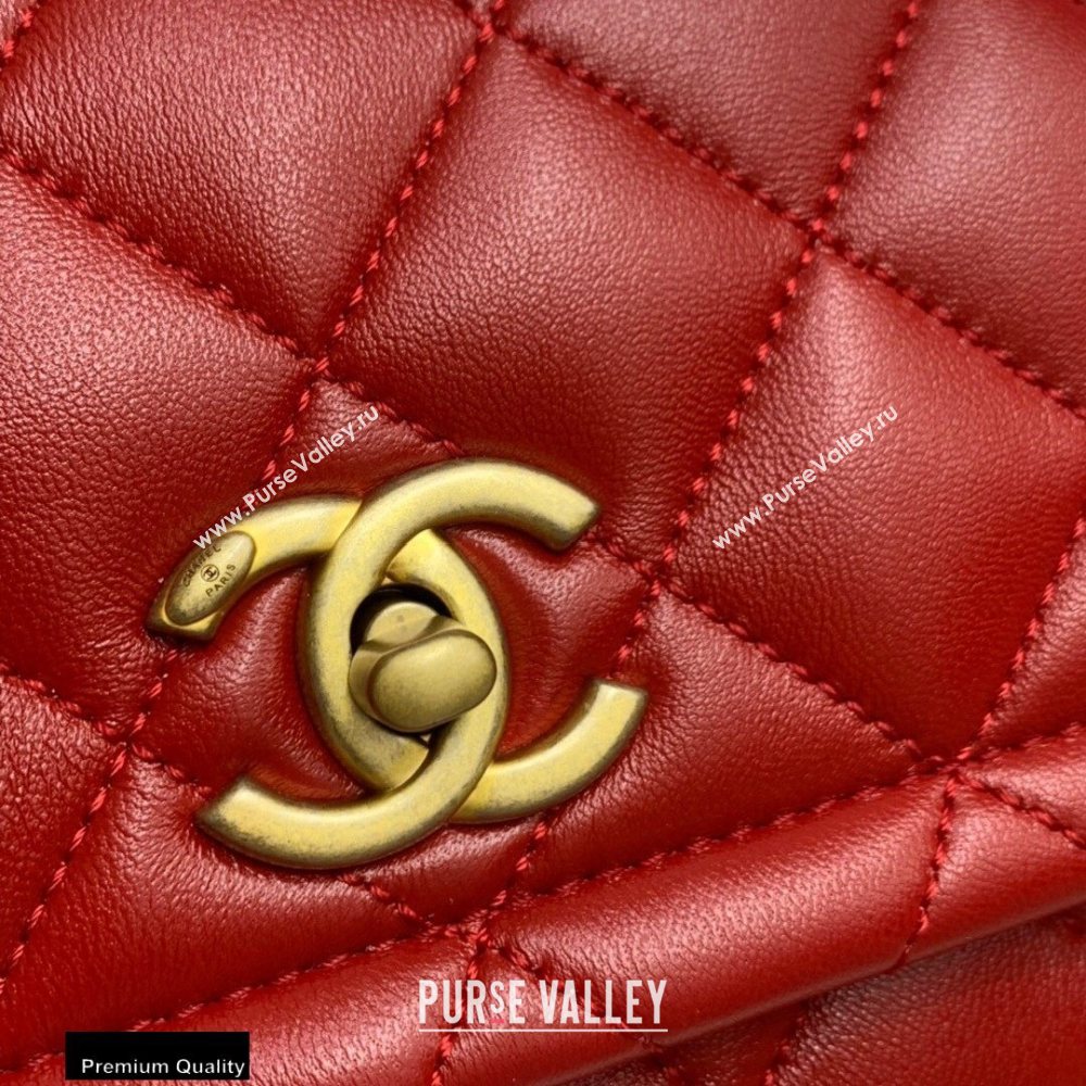 Chanel Lambskin Vintage Medium Flap Bag Red 2020 (jiyuan-20112605)