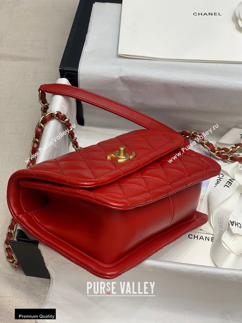 Chanel Lambskin Vintage Medium Flap Bag Red 2020 (jiyuan-20112605)