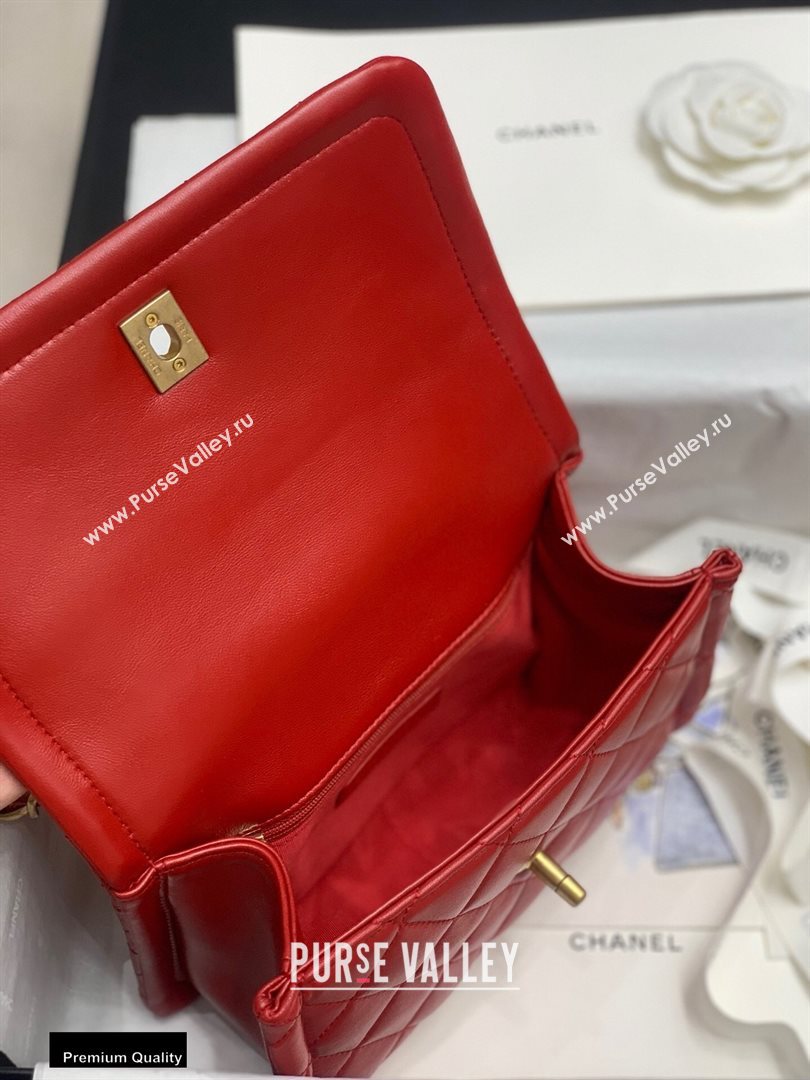 Chanel Lambskin Vintage Medium Flap Bag Red 2020 (jiyuan-20112605)