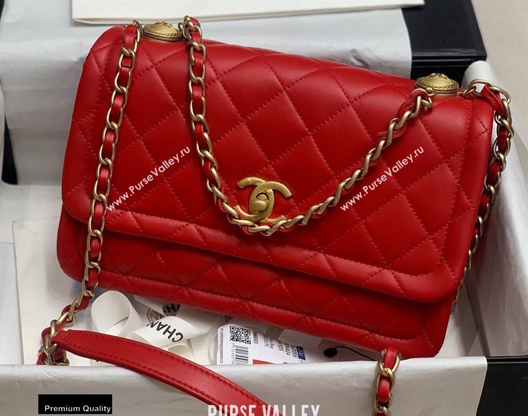Chanel Lambskin Vintage Large Flap Bag Red 2020 (jiyuan-20112604)