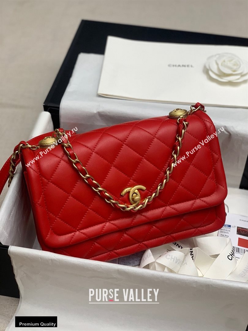 Chanel Lambskin Vintage Large Flap Bag Red 2020 (jiyuan-20112604)