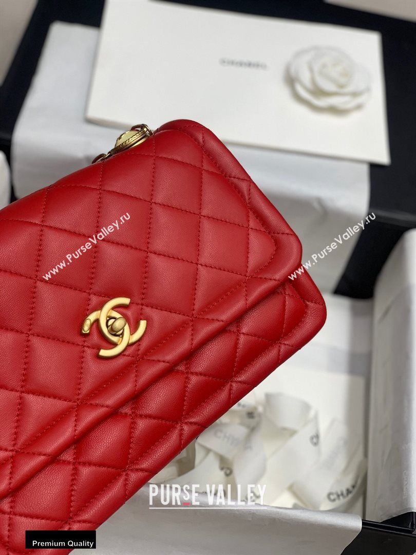 Chanel Lambskin Vintage Large Flap Bag Red 2020 (jiyuan-20112604)