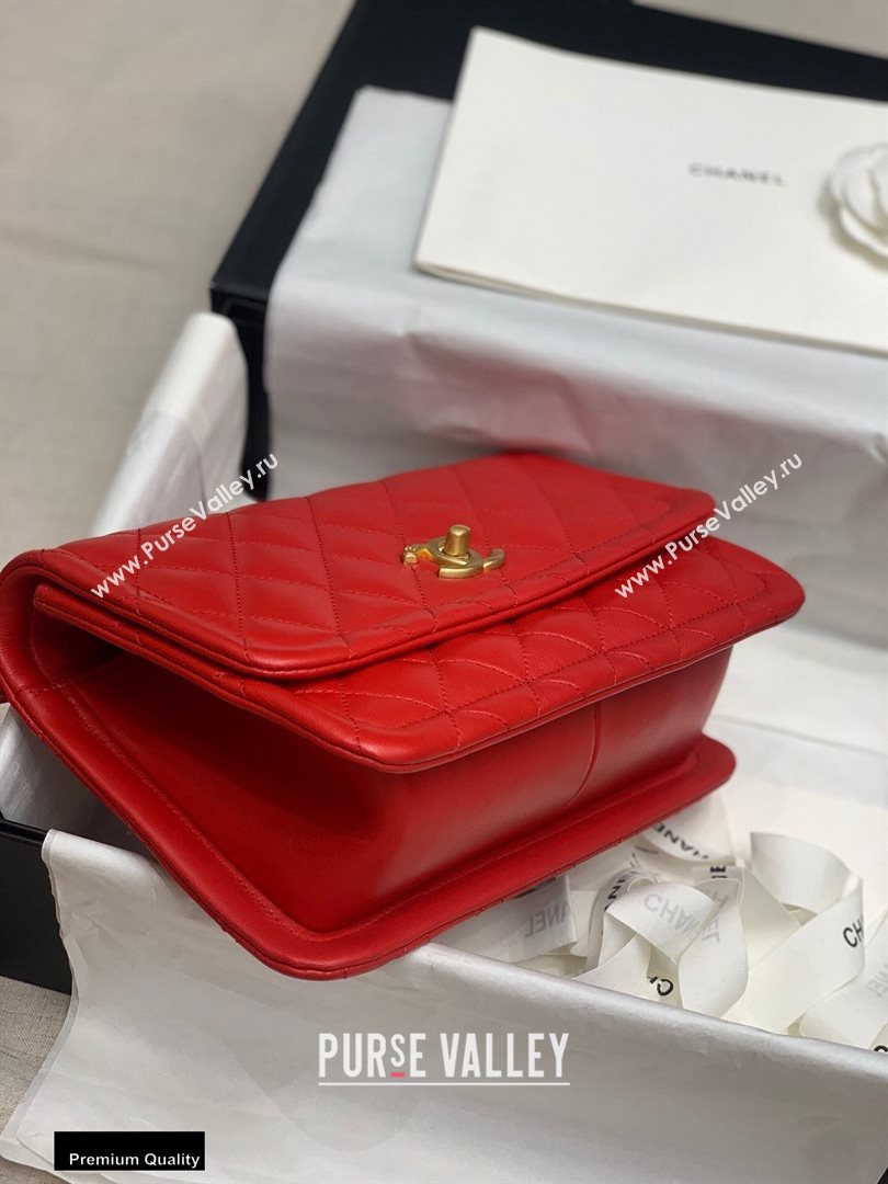 Chanel Lambskin Vintage Large Flap Bag Red 2020 (jiyuan-20112604)