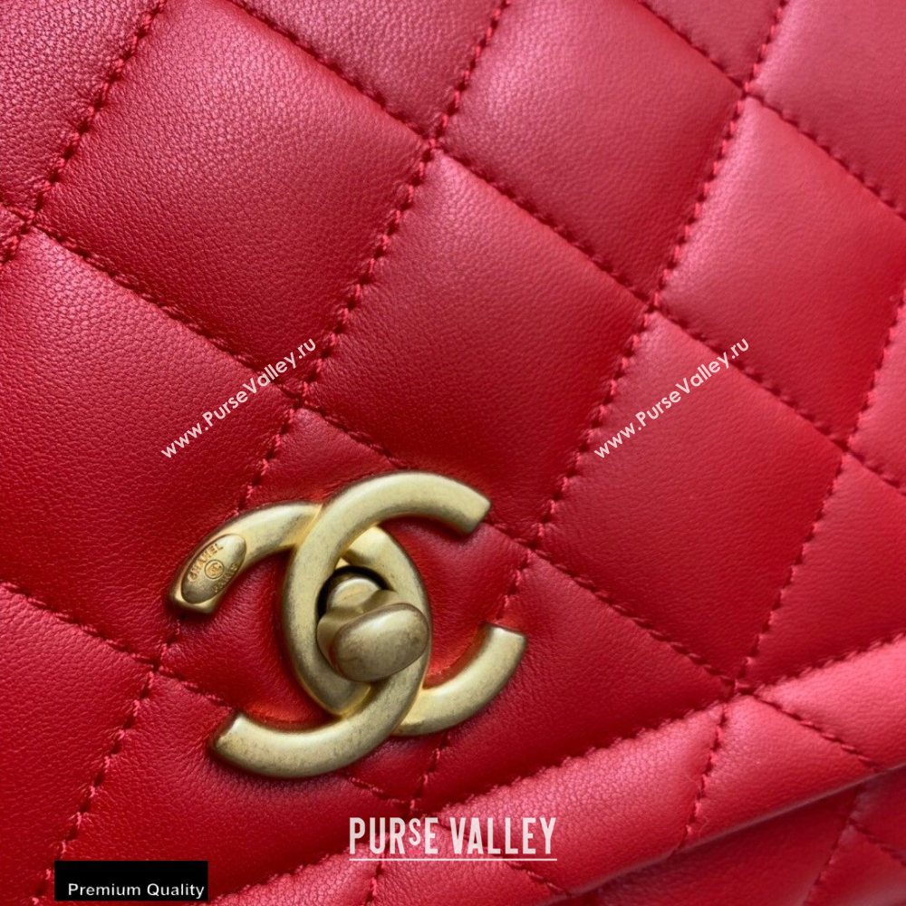 Chanel Lambskin Vintage Large Flap Bag Red 2020 (jiyuan-20112604)