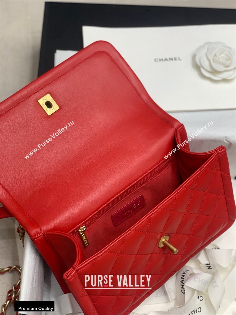 Chanel Lambskin Vintage Large Flap Bag Red 2020 (jiyuan-20112604)