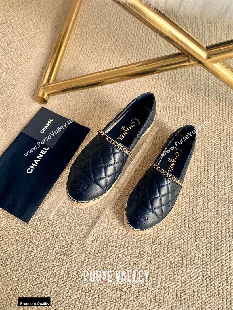 Chanel Lambskin Chain Espadrilles G36966 Black 2020 (lirenfang-20113011)