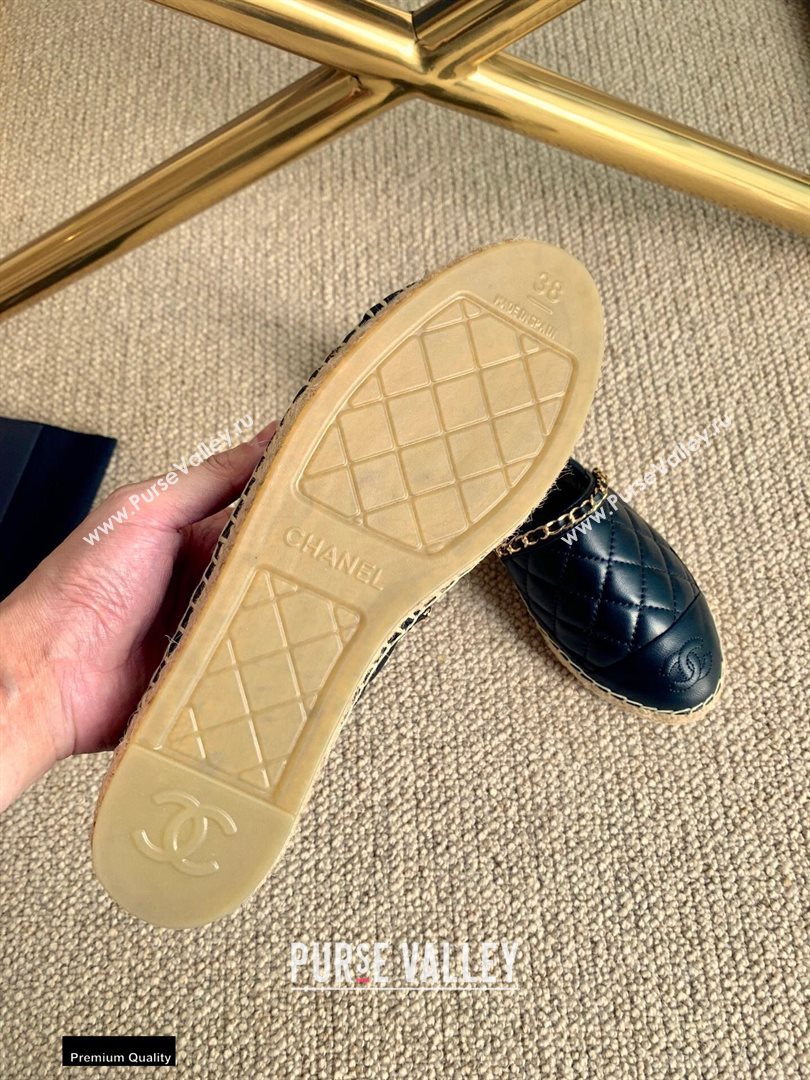Chanel Lambskin Chain Espadrilles G36966 Black 2020 (lirenfang-20113011)