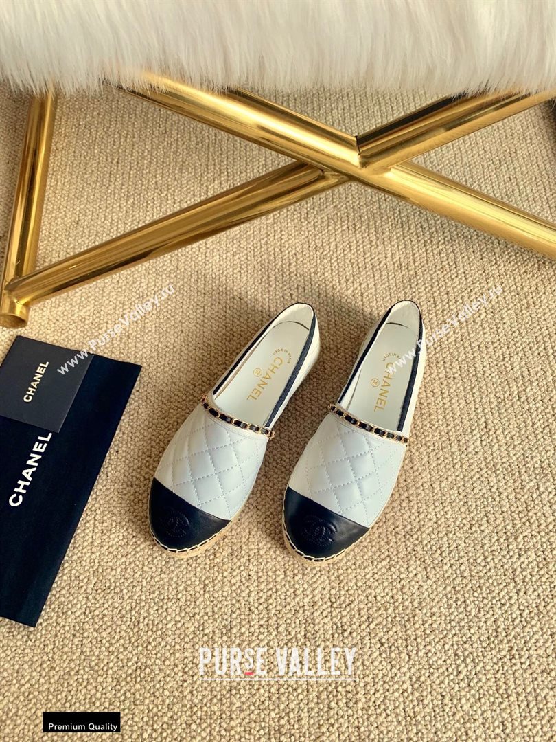 Chanel Lambskin Chain Espadrilles G36966 White 2020 (lirenfang-20113012)
