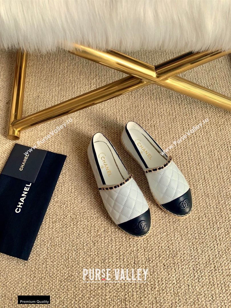 Chanel Lambskin Chain Espadrilles G36966 White 2020 (lirenfang-20113012)