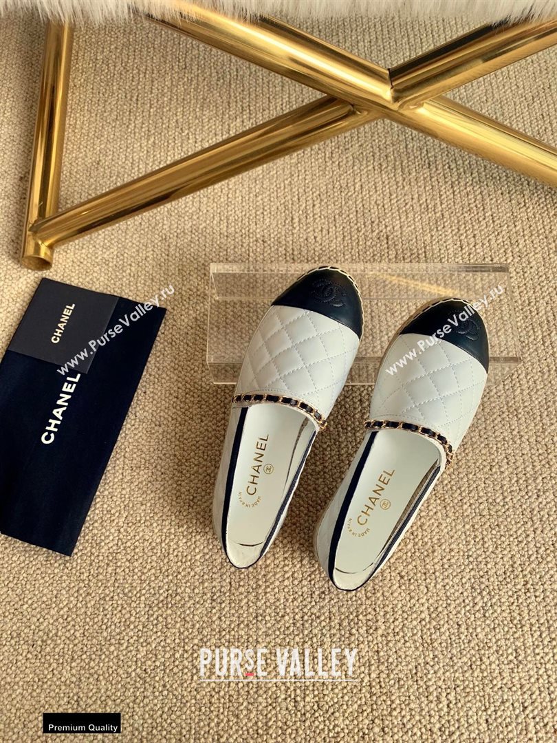 Chanel Lambskin Chain Espadrilles G36966 White 2020 (lirenfang-20113012)