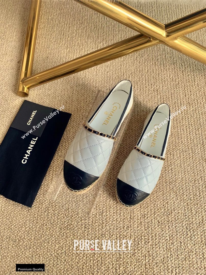 Chanel Lambskin Chain Espadrilles G36966 White 2020 (lirenfang-20113012)