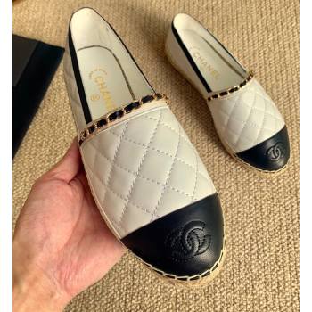 Chanel Lambskin Chain Espadrilles G36966 White 2020 (lirenfang-20113012)