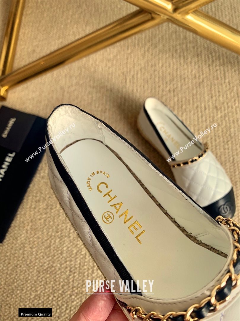 Chanel Lambskin Chain Espadrilles G36966 White 2020 (lirenfang-20113012)