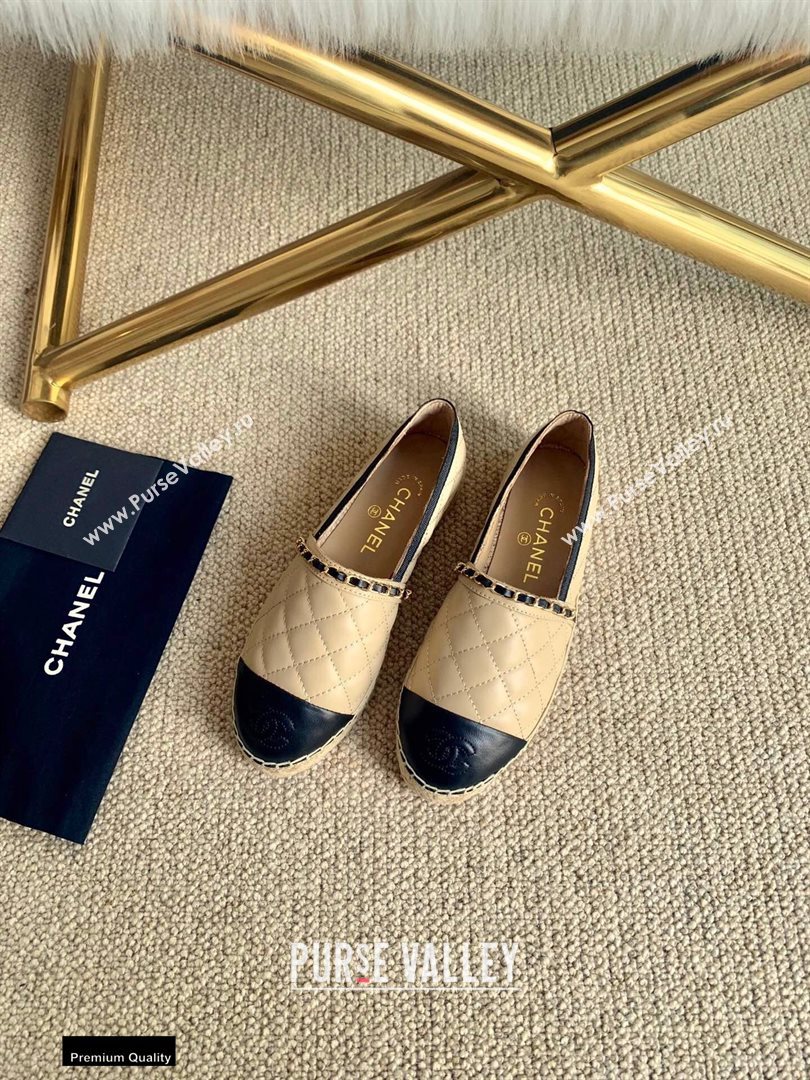 Chanel Lambskin Chain Espadrilles G36966 Beige 2020 (lirenfang-20113013)