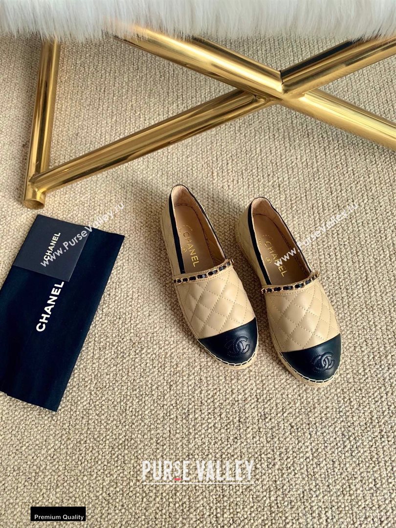 Chanel Lambskin Chain Espadrilles G36966 Beige 2020 (lirenfang-20113013)