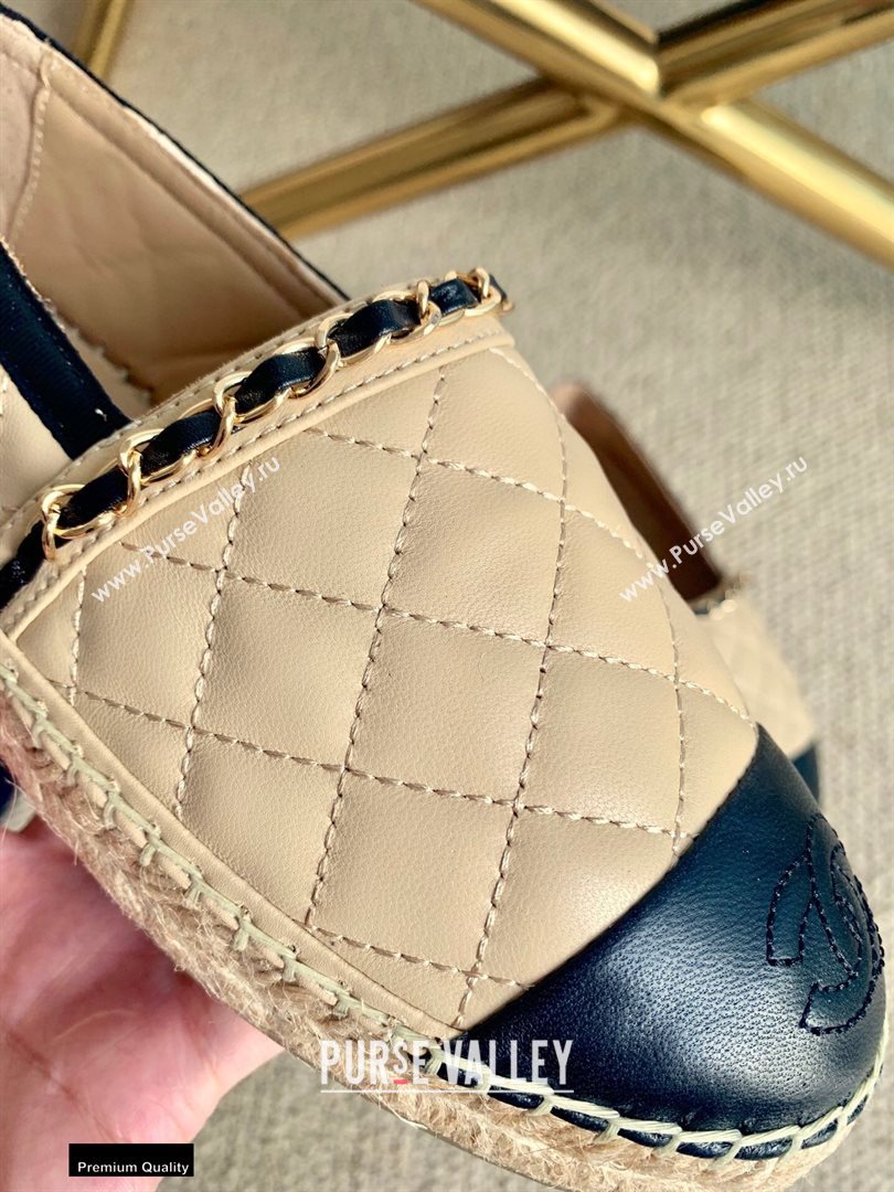 Chanel Lambskin Chain Espadrilles G36966 Beige 2020 (lirenfang-20113013)
