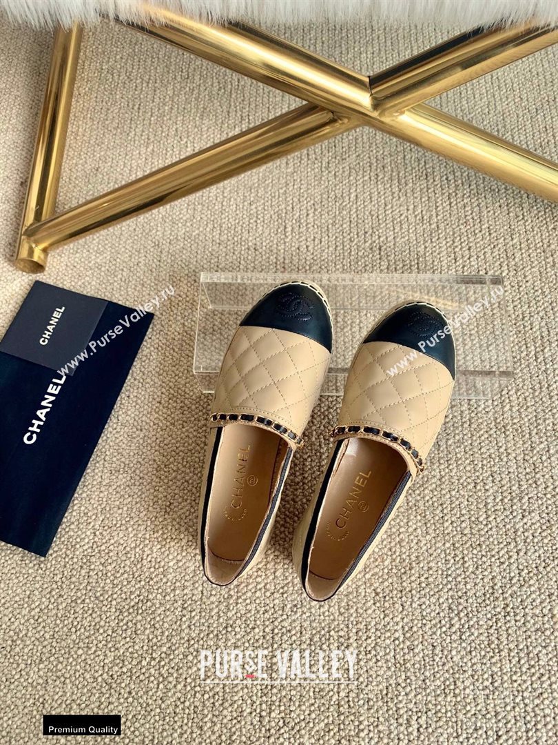 Chanel Lambskin Chain Espadrilles G36966 Beige 2020 (lirenfang-20113013)