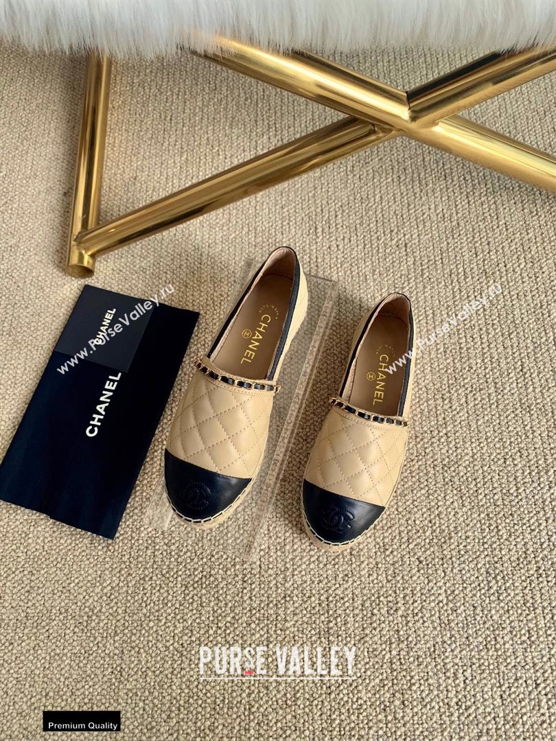 Chanel Lambskin Chain Espadrilles G36966 Beige 2020 (lirenfang-20113013)