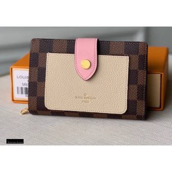 Louis Vuitton Juliette Wallet N60381 Damier Ebene Canvas Pink 2020 (kiki-20120143)