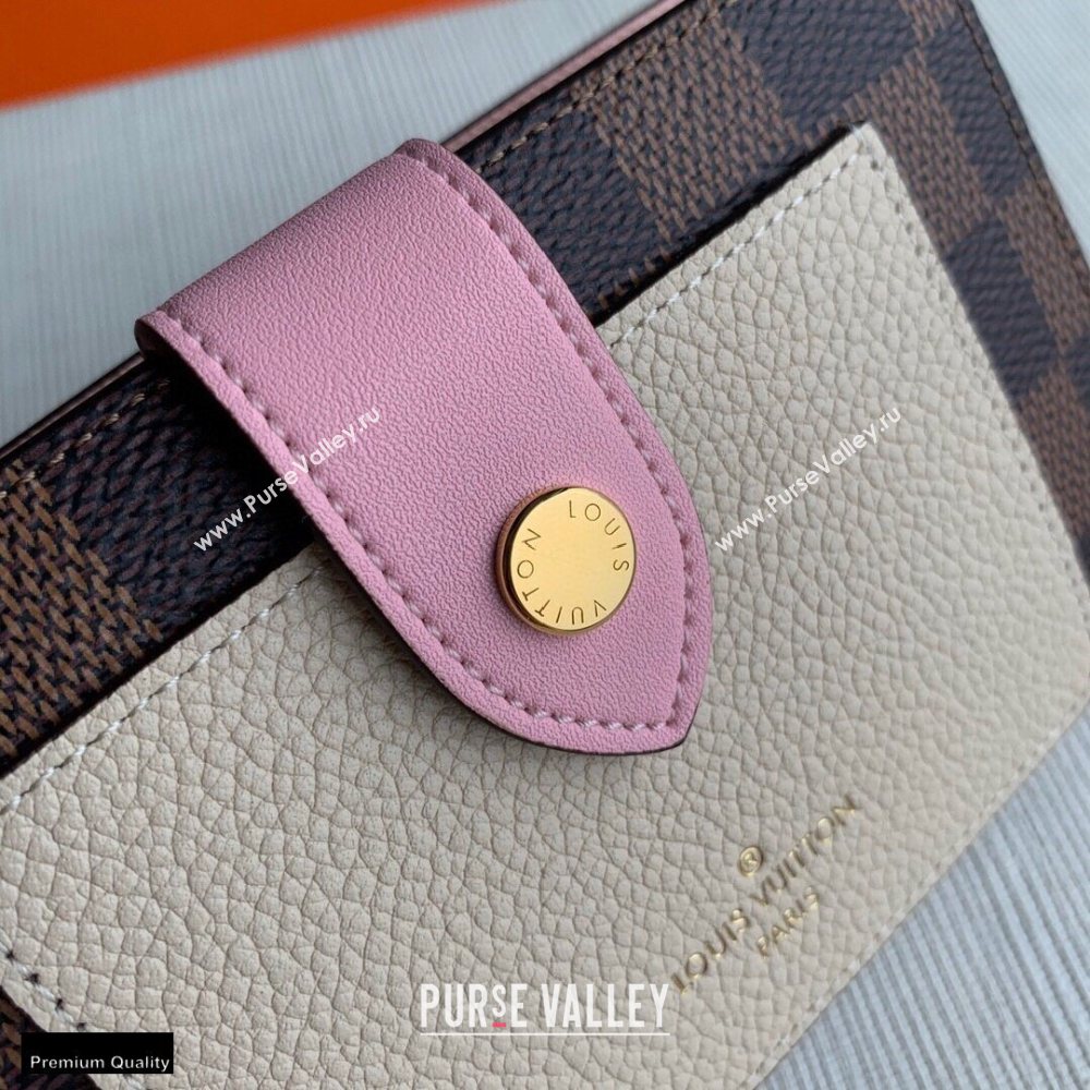 Louis Vuitton Juliette Wallet N60381 Damier Ebene Canvas Pink 2020 (kiki-20120143)