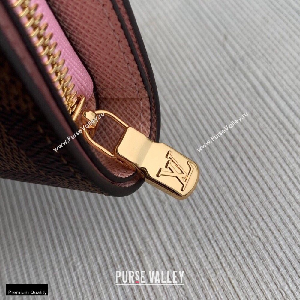 Louis Vuitton Juliette Wallet N60381 Damier Ebene Canvas Pink 2020 (kiki-20120143)