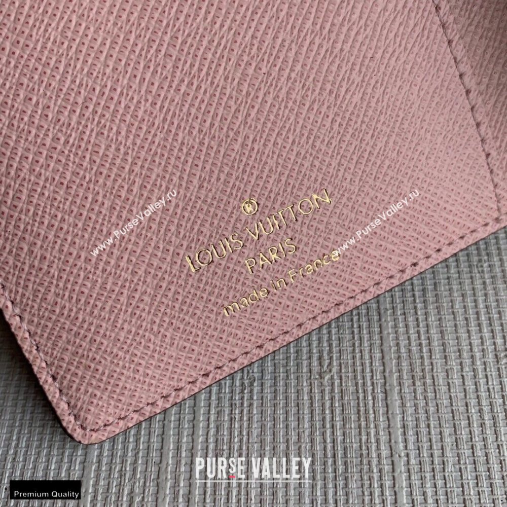 Louis Vuitton Juliette Wallet N60381 Damier Ebene Canvas Pink 2020 (kiki-20120143)