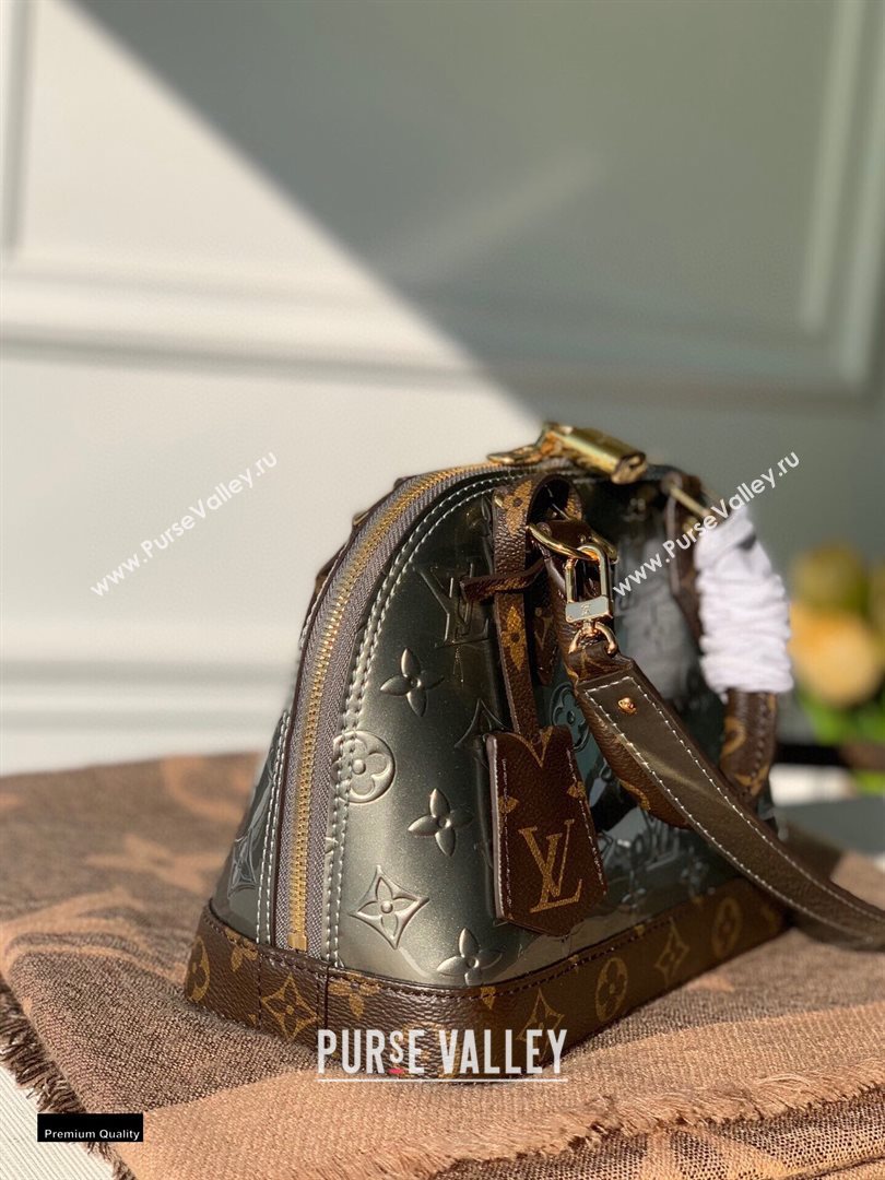 Louis Vuitton Metallic Monogram Vernis Alma BB Bag M90584 Taupe Grey 2020 (kiki-20120113)