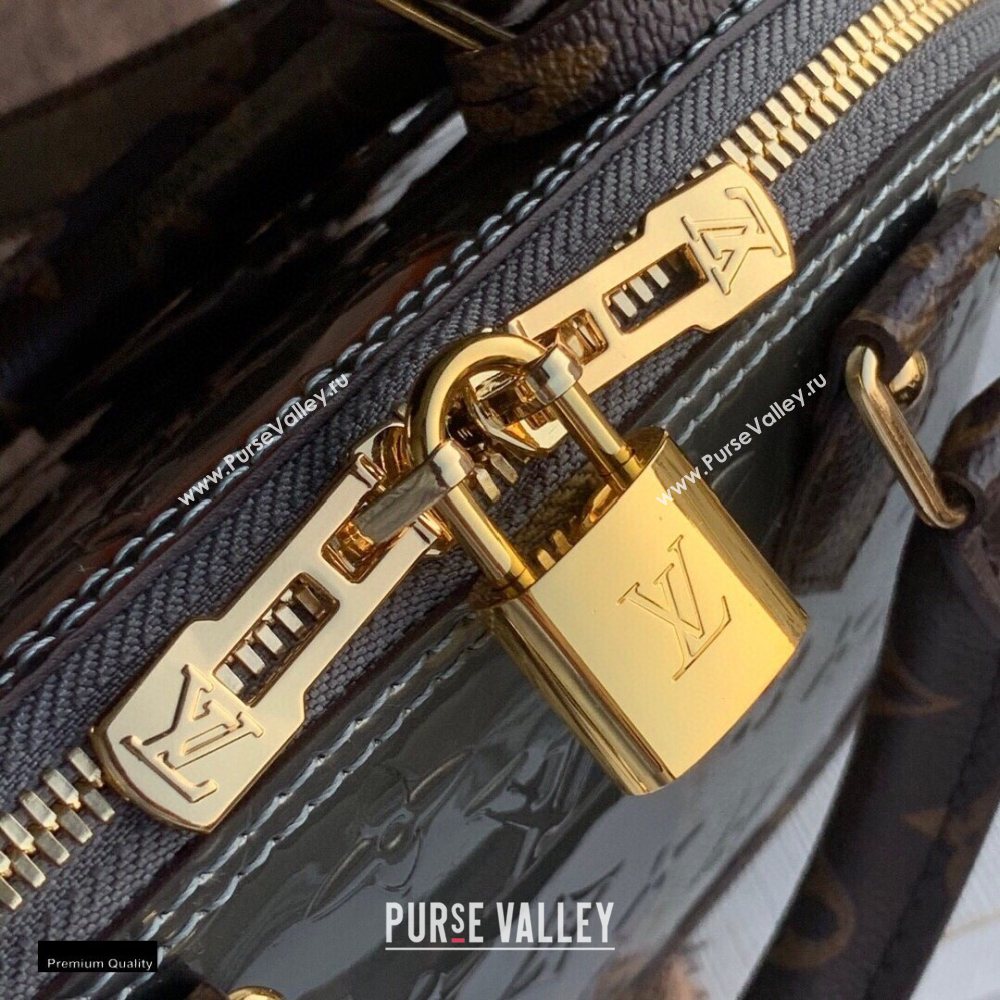 Louis Vuitton Metallic Monogram Vernis Alma BB Bag M90584 Taupe Grey 2020 (kiki-20120113)