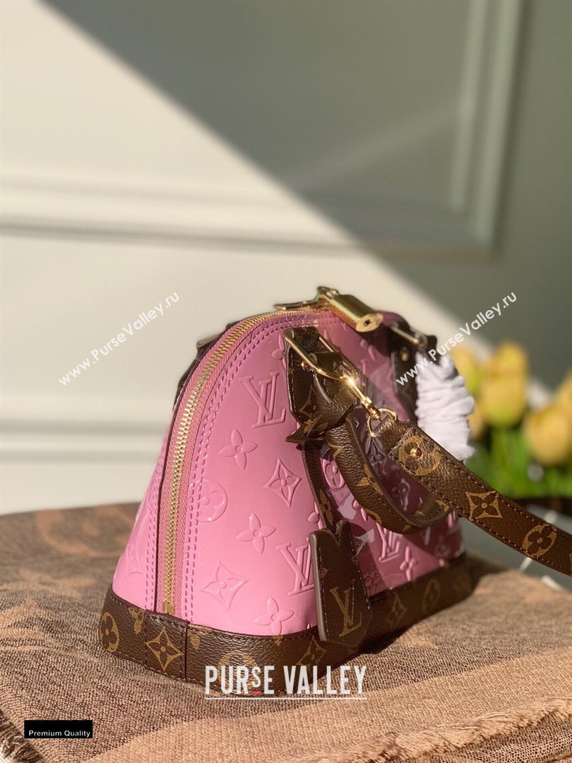 Louis Vuitton Metallic Monogram Vernis Alma BB Bag M90583 Pale Pink 2020 (kiki-20120112)