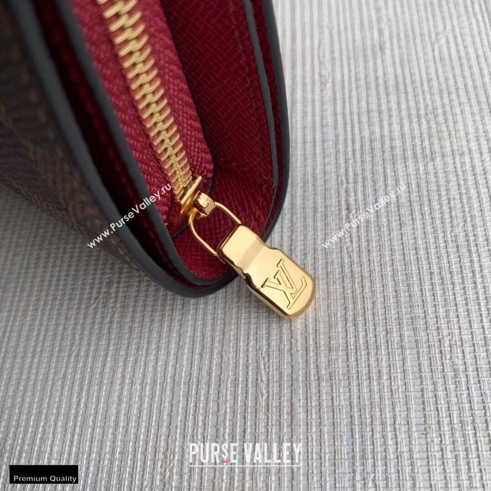 Louis Vuitton Juliette Wallet N60381 Damier Ebene Canvas Bordeaux Red 2020 (kiki-20120144)