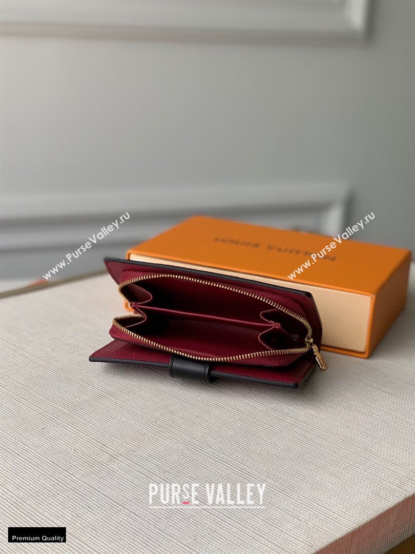 Louis Vuitton Juliette Wallet N60381 Damier Ebene Canvas Bordeaux Red 2020 (kiki-20120144)