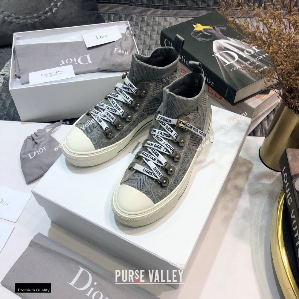 Dior WalknDior Mid-top Sneakers Cannage Gray (jincheng-20120303)