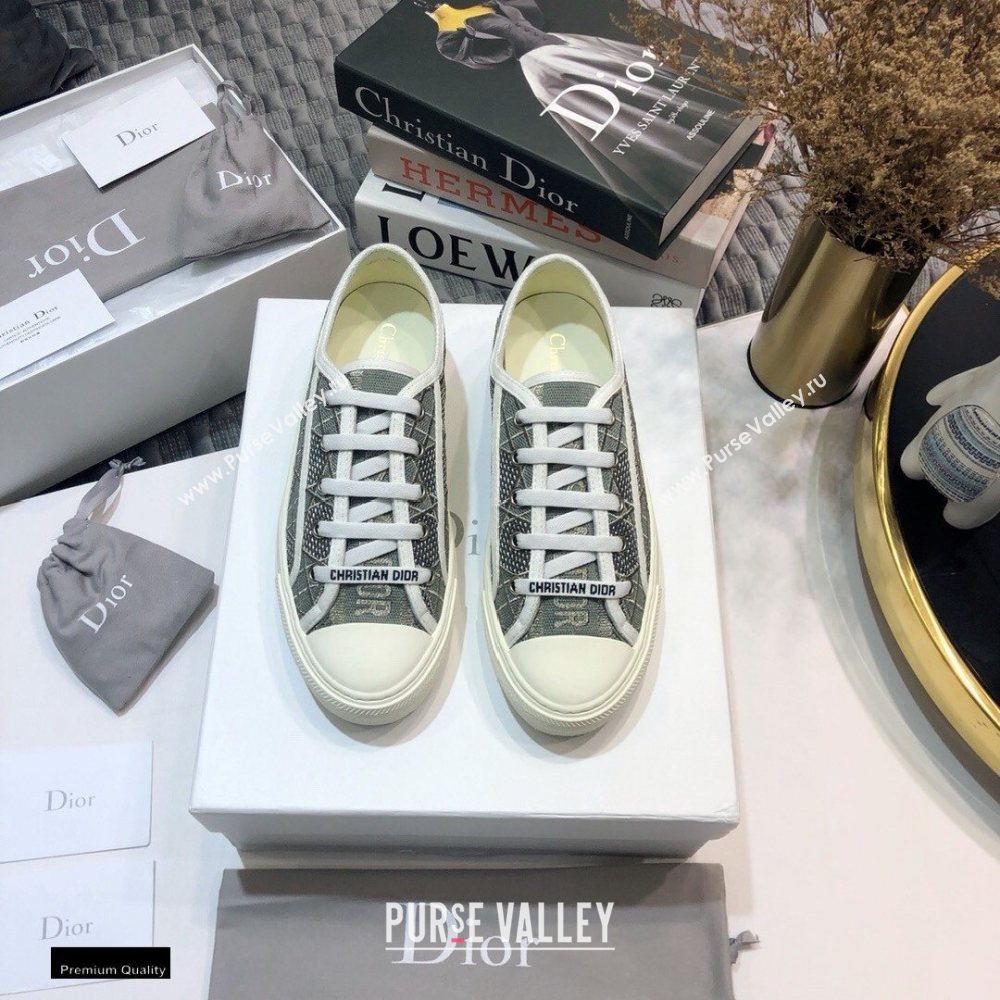 Dior WalknDior Low-Top Sneakers Cannage Embroidered Metallic Gray (jincheng-20120301)