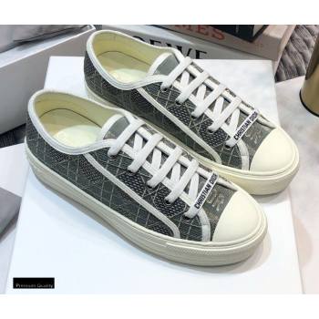 Dior WalknDior Low-Top Sneakers Cannage Embroidered Metallic Gray (jincheng-20120301)