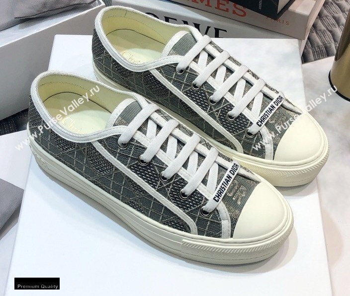 Dior WalknDior Low-Top Sneakers Cannage Embroidered Metallic Gray (jincheng-20120301)