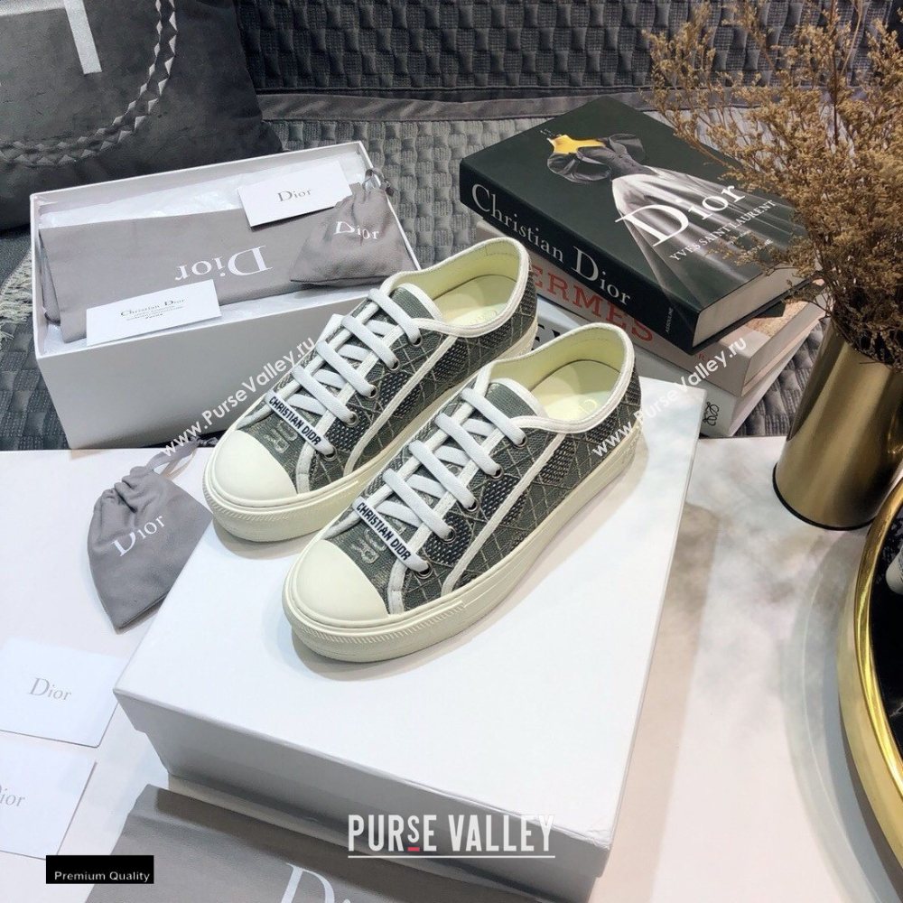 Dior WalknDior Low-Top Sneakers Cannage Embroidered Metallic Gray (jincheng-20120301)