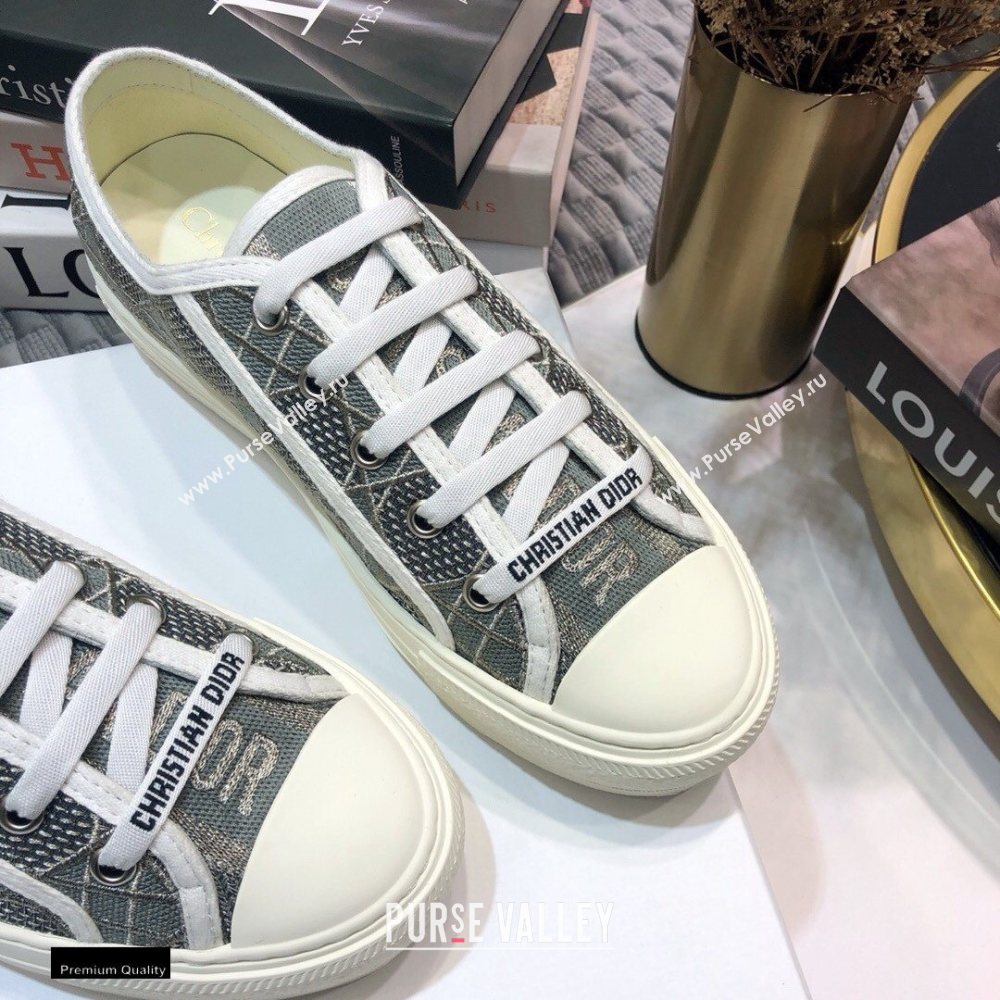 Dior WalknDior Low-Top Sneakers Cannage Embroidered Metallic Gray (jincheng-20120301)