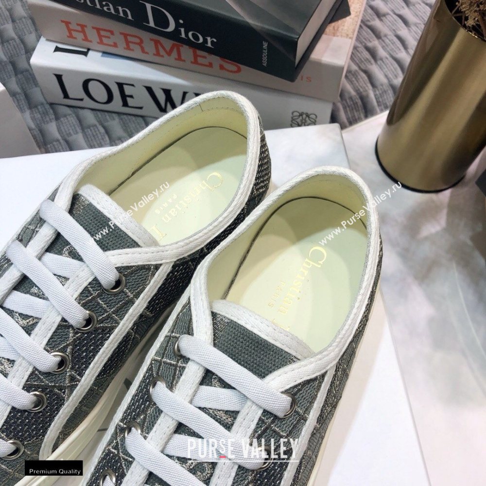 Dior WalknDior Low-Top Sneakers Cannage Embroidered Metallic Gray (jincheng-20120301)