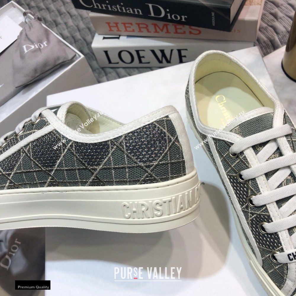 Dior WalknDior Low-Top Sneakers Cannage Embroidered Metallic Gray (jincheng-20120301)