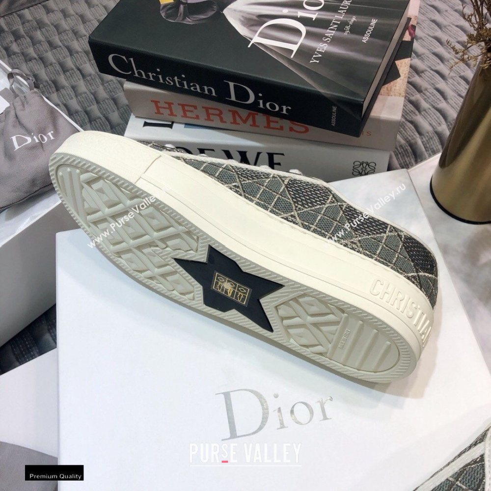 Dior WalknDior Low-Top Sneakers Cannage Embroidered Metallic Gray (jincheng-20120301)