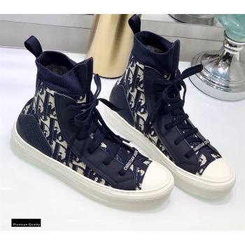 Dior WalknDior High-top Sneakers Oblique Dark Blue (jincheng-20120308)